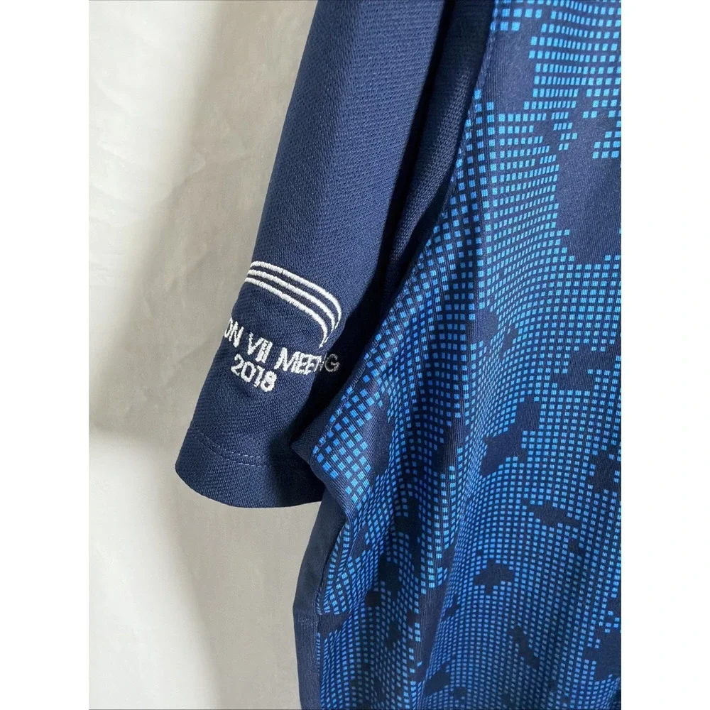 Nike Golf Dri-FIT Polo Shirt Men's XL Blue World Block Camo SS Standard Fit